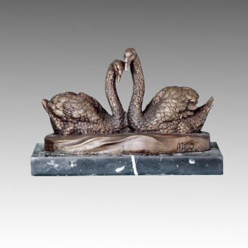 Animal Bird Statue Swan Lovers Bronze Sculpture, Milo Tpal-082